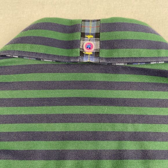 Robert Graham Long Sleeve Striped Button Down collared Shirt Green-XL - Picture 11 of 16